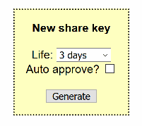 Generate a new share key