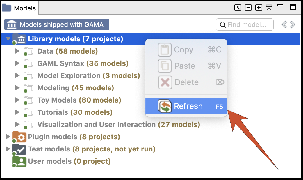 Refresh the library models in case of synchronization issue.