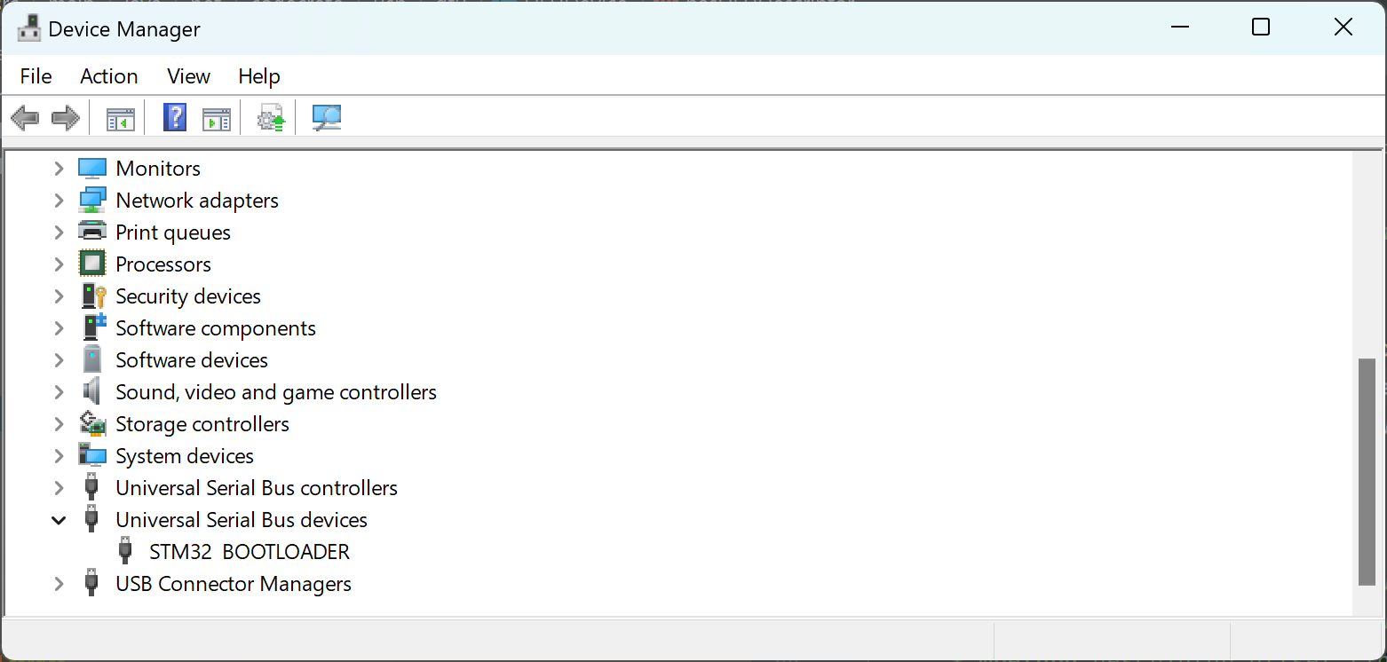 Device Manager with working device